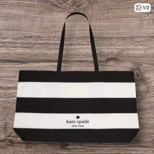 Kate Spade Black and White Striped Tote
